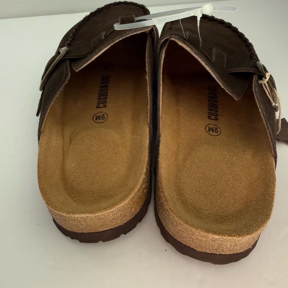 Elegant Brown Real Suede Mules Mule with Buckle Women - Picture 4 of 12